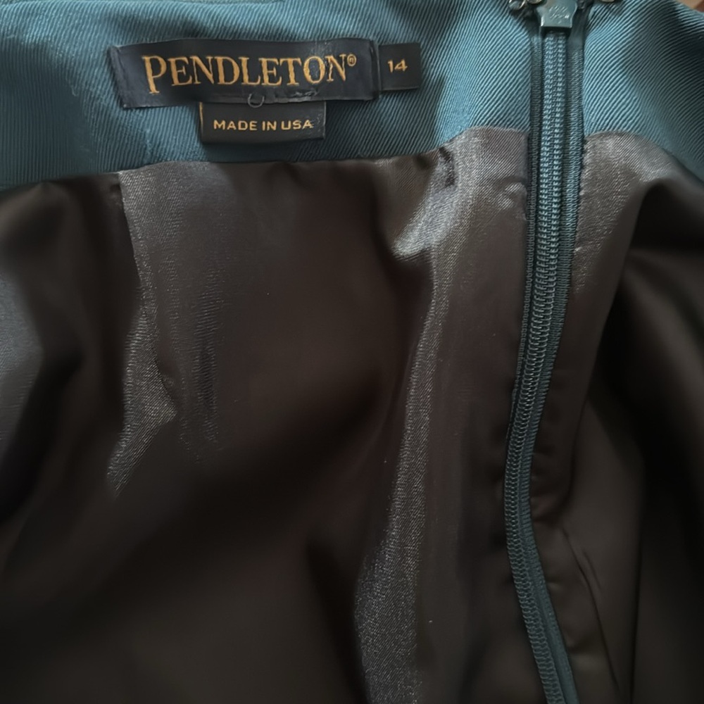 Pendleton teal lined 100% virgin  Wool Skirt